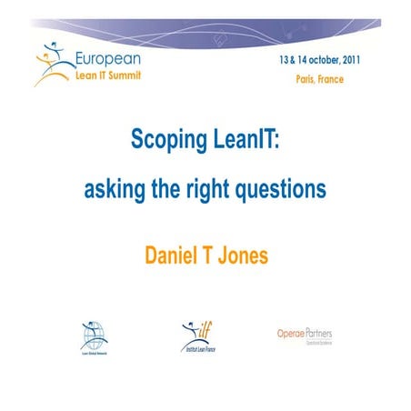 "Scoping Lean IT: asking the right questions" by Daniel T Jones