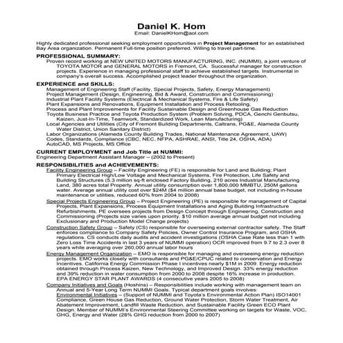 Daniel K Hom Resume And Projects 031611 Li