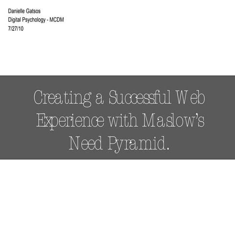 Danielle gatsos maslowsneeds