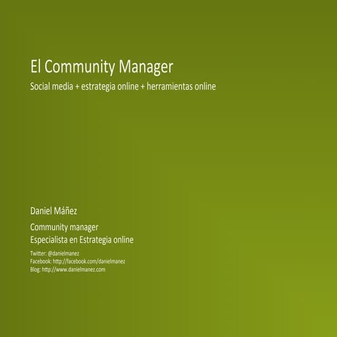 ¿Qué Es Un Community Manager? | PDF