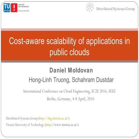 Cost-aware scalability of applications in public clouds 