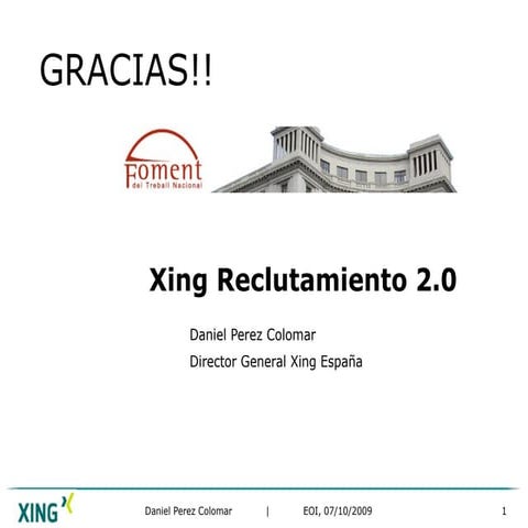 Daniel Perez Colomar Xing Reclutamiento 2.0 Barcelona