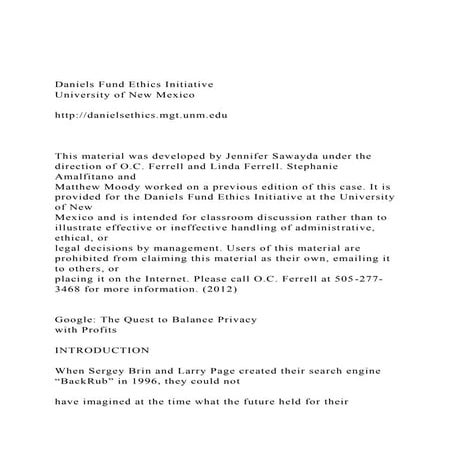 Daniels Fund Ethics Initiative  University of New Mexico  .docx
