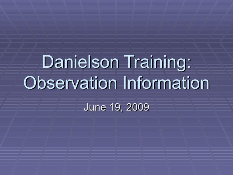Danielson Observation Model