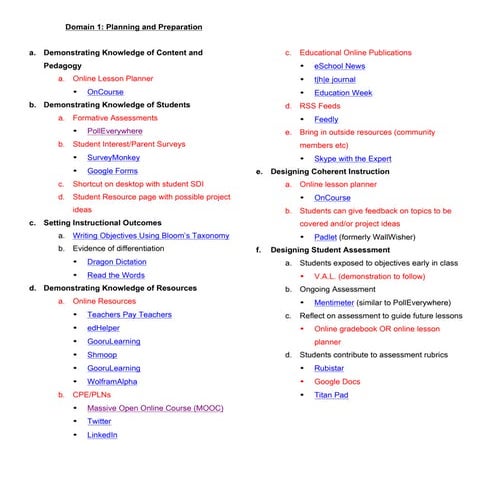 Danielson distinguised tools snapshot petec2014