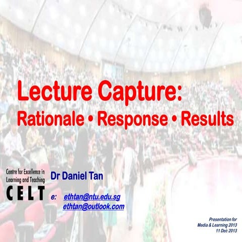 Rationalise, Response, Results - Keynote Presentation by Dr. Daniel Tan 