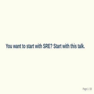 stackconf 2022: Want to start with SRE? Start with this talk.