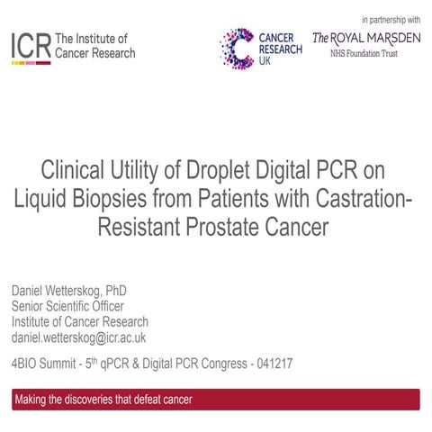 Clinical Utility of Droplet Digital PCR on Liquid Biopsies from Patients with...