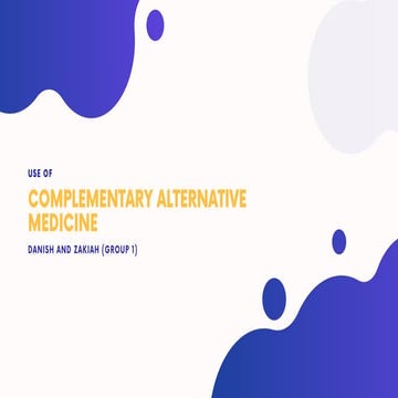 Use of complementary alimentary medicine | PDF