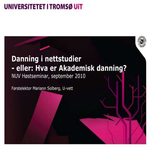 Danning i nettstudier