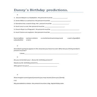 Danny´s bithday predictions.