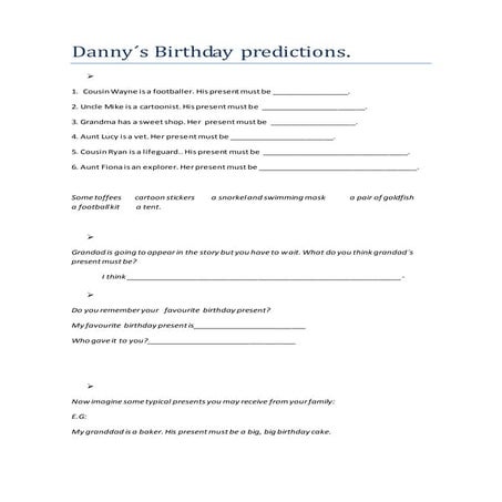Danny´s bithday predictions.