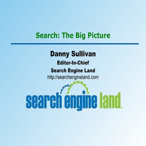 Search: The Big Picture - Danny Sullivan AIM 2010