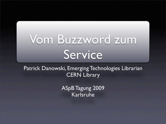 Vom Buzzword zum Service