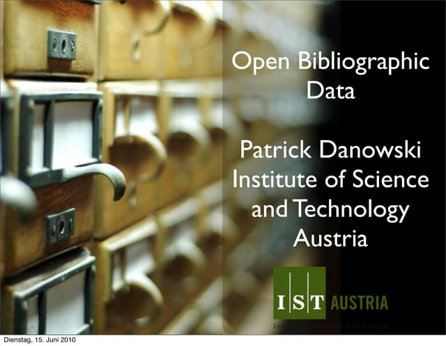 Open Bibliographic Data - elag2010