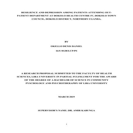 RESILIENCE AND DEPRESSION AMONG OPD IN HEALTH CENTRE