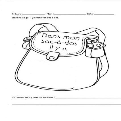 Dans mon sac à dos il y a... | PDF