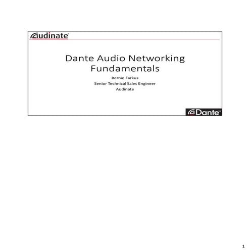 Dante Audio Networking Fundamentals