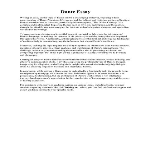 Dante Essay