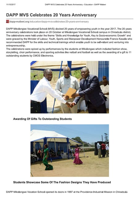 Let the Children Stay in School - DAPP Malawi | PDF