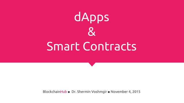 Smart contracts & dApps