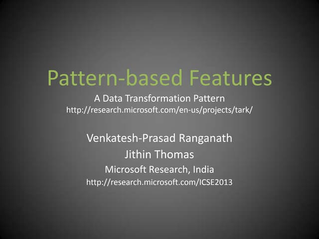 Pattern-based Features