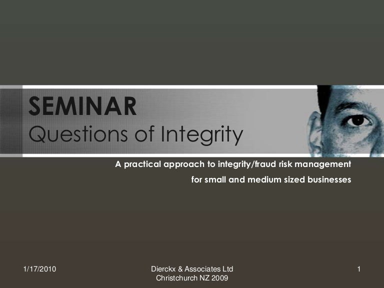 Questions Of Integrity