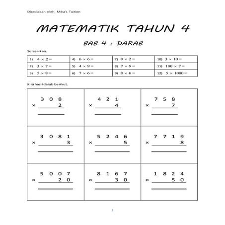 Latih tubi pecahan tahun 4