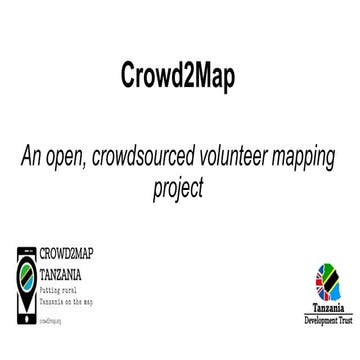 Crowd2Map @ TechStars Startup Week Dar es salaam Aug 21