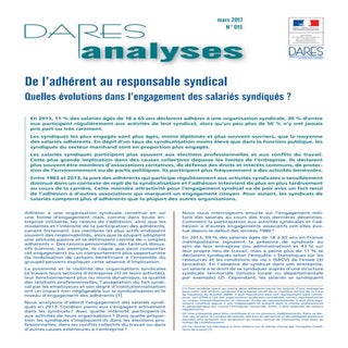 Dares évolutions de l'engagement de...