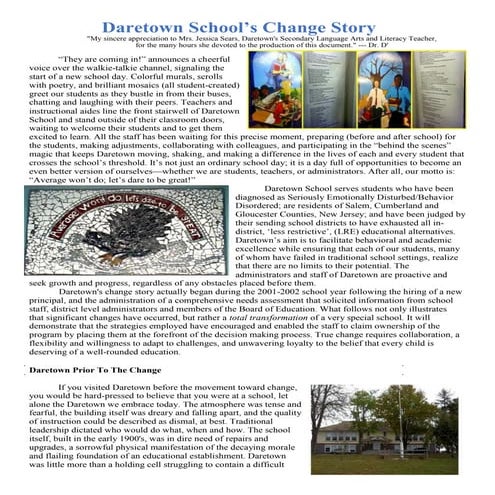 Daretown School's Change Story