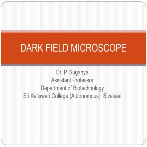 Dark field microscope