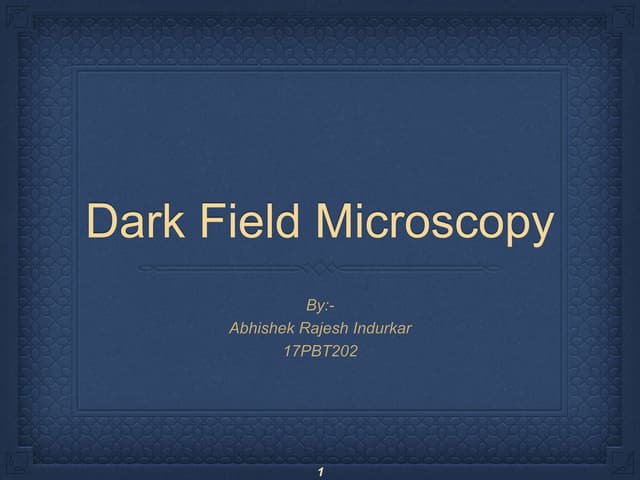 Dark field microscopy