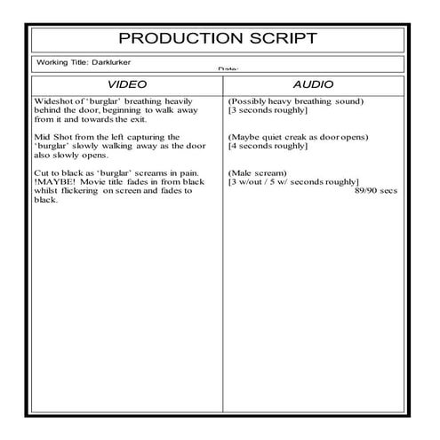 Darklurker Production Script 3 | DOCX