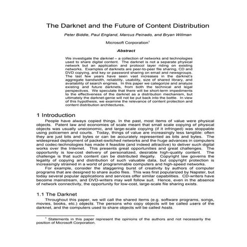 the darknet and the future of content distribution
