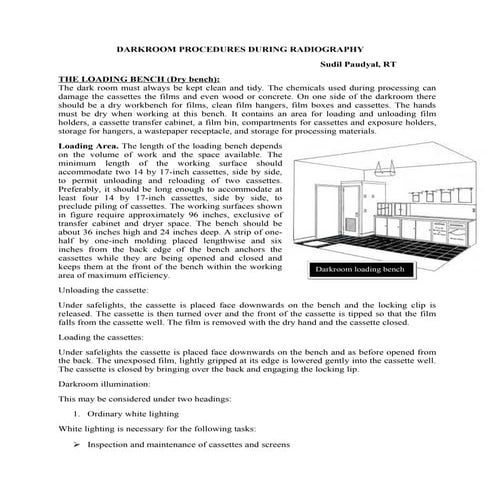 Darkroom procedures during Radiography