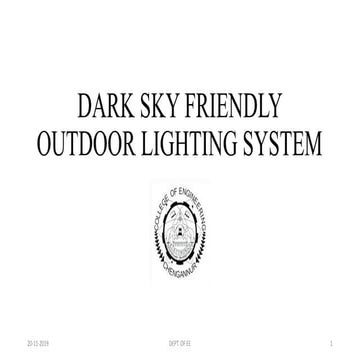 Dark sky friendly outdoor lighting system | PPTX