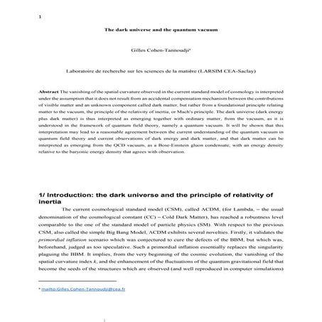 The dark universe and the quantum vacuum