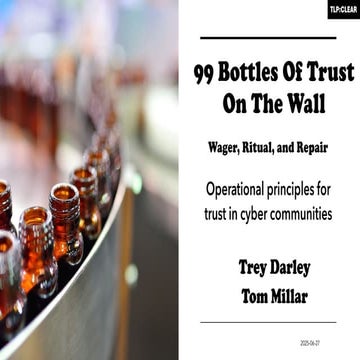 99 Bottles of Trust on the Wall — Operational Principles for Trust in Cyber Communities