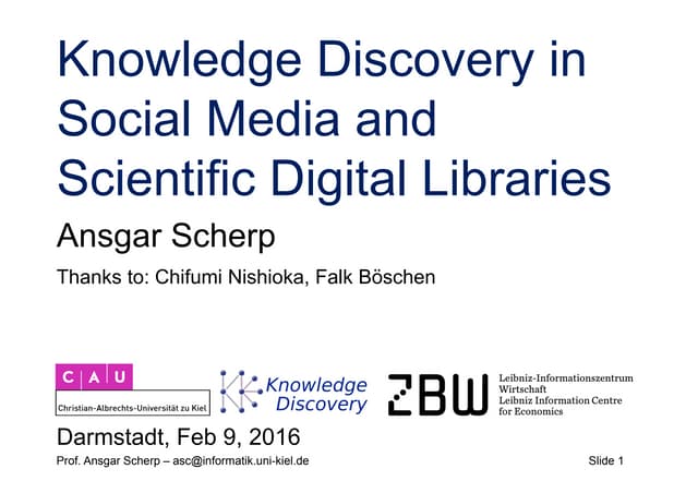Knowledge Discovery in Social Media...