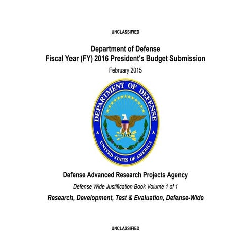 DARPA FY2016 Budget
