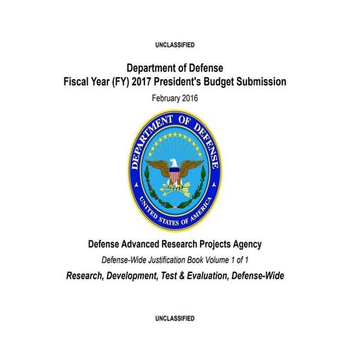  DARPA FY2017 Budget