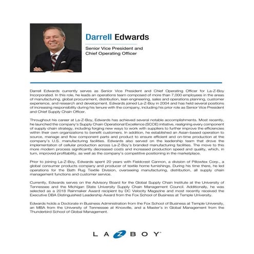 Lessons on Supply Chain Leadership: Darrell Edwards La-Z-Boy