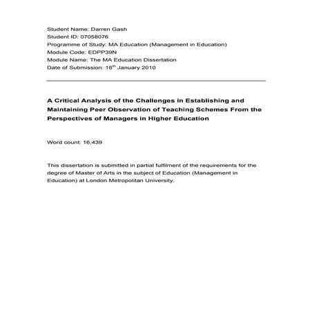 Masters Dissertation