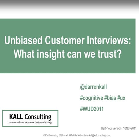 2011 World Usability Day - Darren Kall - Kall Consulting