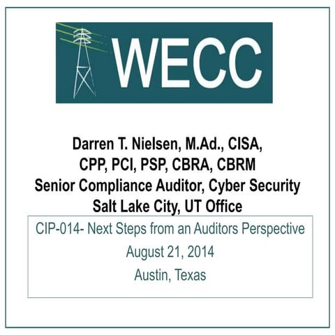 CIP-014-1: Next Steps from an Auditor’s Perspective