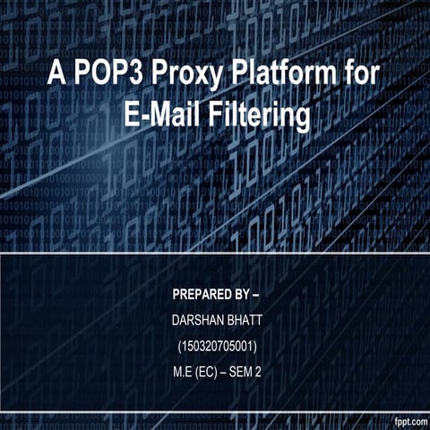 POP3 Proxy platform for e-mail filtering