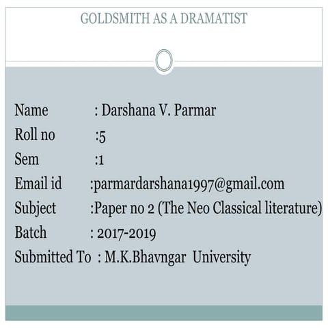 Paper no.2:Neo-classical Literature