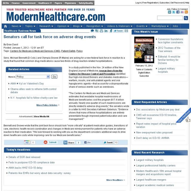 Modern Healthcare blurb