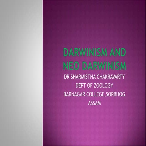 Darwinism and Neo Darwinism